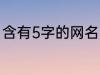 含有5字的网名 含有5字的网名有哪些