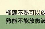 榴莲不熟可以放微波炉加热吗 榴莲不熟能不能放微波炉加热