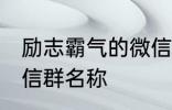 励志霸气的微信群名称 比较霸气的微信群名称