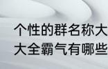 个性的群名称大全霸气 个性的群名称大全霸气有哪些