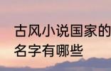 古风小说国家的名字 古风小说国家的名字有哪些